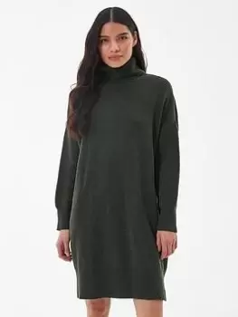 Image of Barbour International Holmes Knitted Dress - Green, Size S, Women