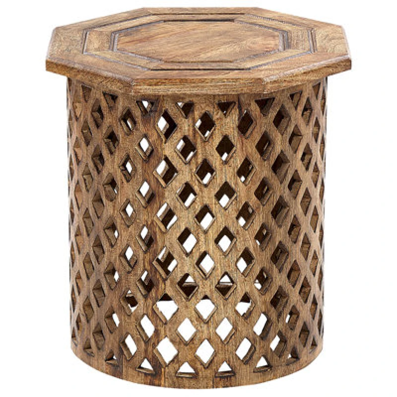 Image of Beliani Side Table Khanpur Mango Wood Brown