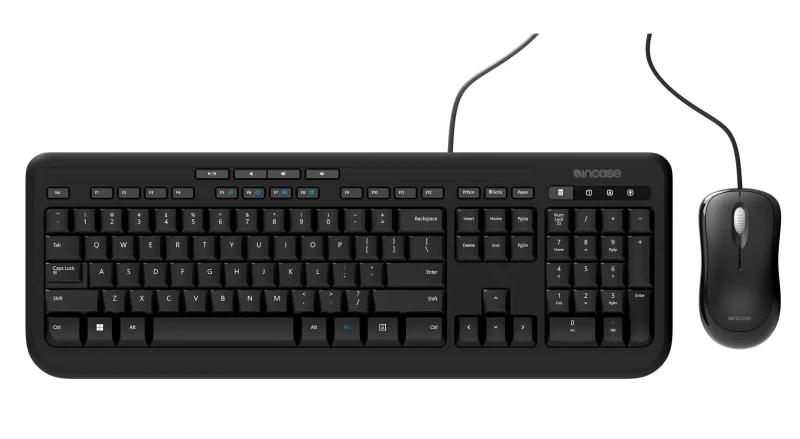 Image of Incase Incase Designed by Microsoft Wired Desktop 600 keyboard Mouse included Universal USB QWERTY German Black APB-00008