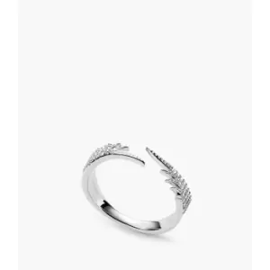 Image of Fossil Womens Elliott Wings Sterling Band Ring - Silver