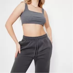 Image of I Saw It First Rib Square Neck Crop Top - Grey