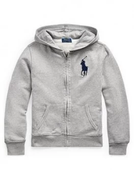 Image of Ralph Lauren Boys Polo Zip Through Hoodie - Grey, Size 8 Years, S
