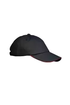 Image of Low Profile Heavy Brushed Cotton Baseball Cap With Sandwich Peak
