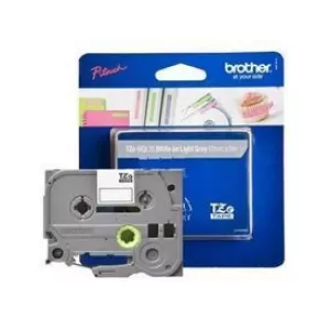 Image of Brother TZE-MQL35 P-touch White on Light Grey Matt Laminated Tape 12mm x 5m