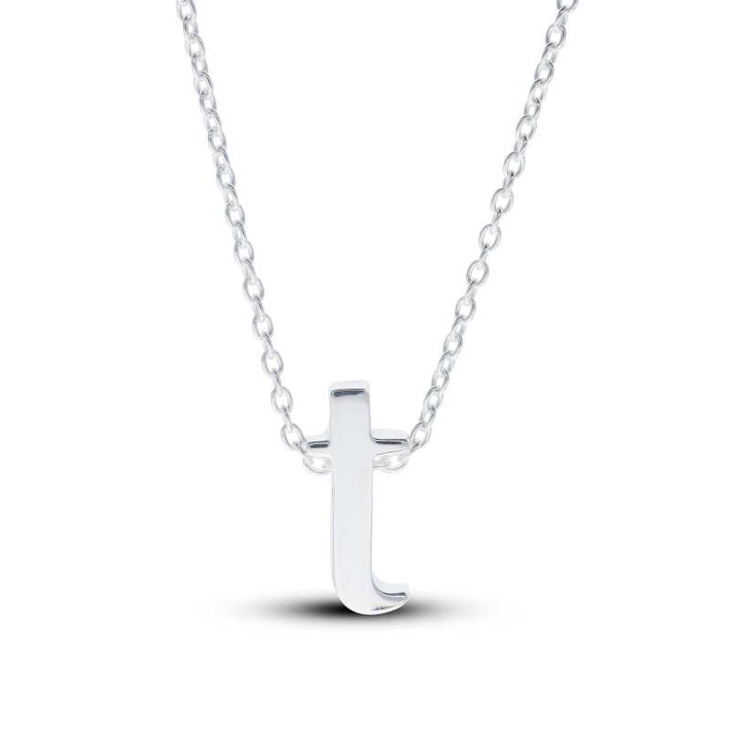 Image of Be You Sterling Silver lowercase Initial Necklace Silver female T