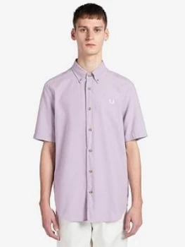 Image of Fred Perry Overdyed Shirt - Lavender, Lavender, Size S, Men