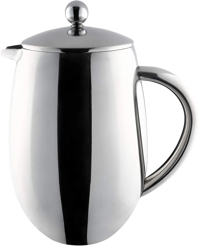 Image of Grunwerg CAFE OLE 8 Cup Double Wall Cafetiere Silver unisex