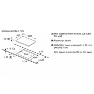 Image of Bosch PKN811BA2E Serie 4 80cm 4 Zone Ceramic Hob in Black Touch Contro