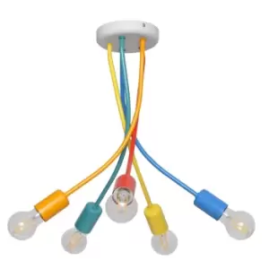 Image of Harvard Multi Arm Semi Flush Ceiling Light Multi-Coloured 40cm