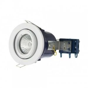 Image of Electralite GU10 Tilted Spotlight Fitting - IP20 - White