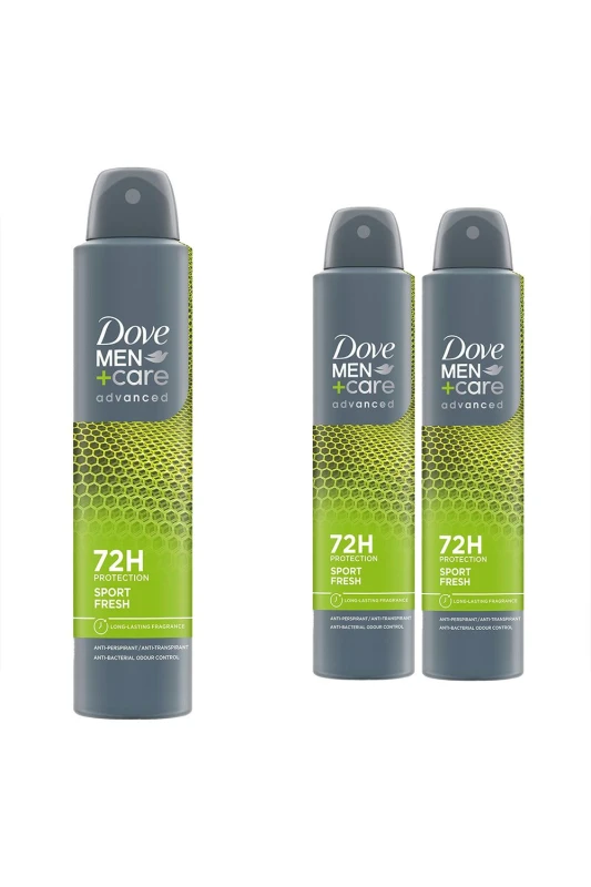 Image of Dove 3x 'Anti-Perspirant' Men+Care Sport Fresh Deo, 200ml Grey male
