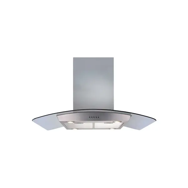 Image of CDA ECPK91SS 90cm Curved Glass Island Cooker Hood - Stainless Steel ECPK91SS Stainless steel
