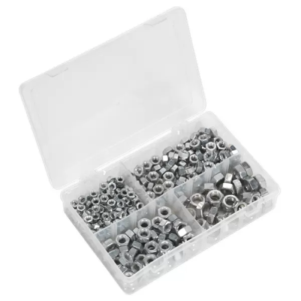 Image of Genuine SEALEY AB029SN Steel Nut Assortment 320pc 1/4-1/2UNF DIN 934