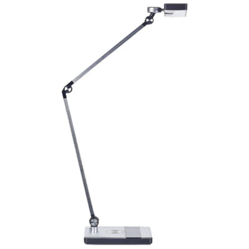 Image of Beliani LED Desk Lamp Lacerta With Wireless Charger Metal Silver