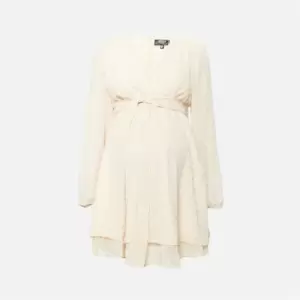 Image of Missguided Dobby Mesh Wrap Maternity Dress - Yellow