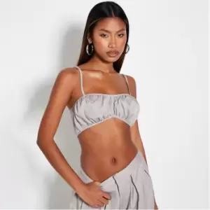 Image of I Saw It First Pinstripe Ruched Cami Bralet - Brown
