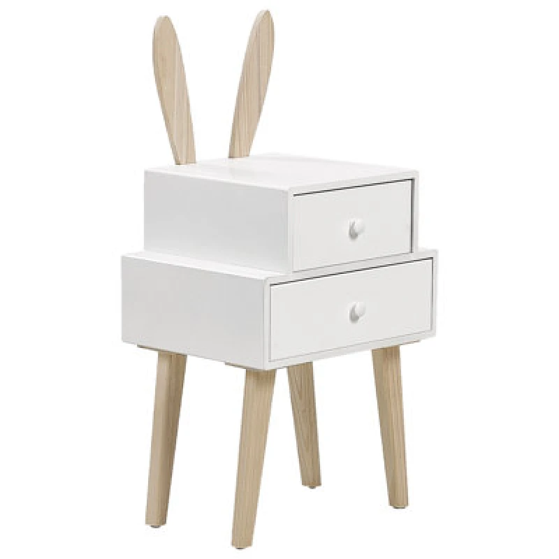 Image of Beliani 2 Drawer Bedside Table Banks White