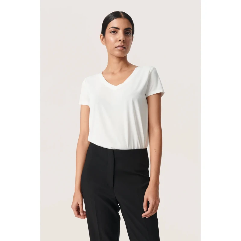 Image of Soaked in Luxury Womens v-neck T-Shirt Soaked in Luxury Columbine Blanc Female M