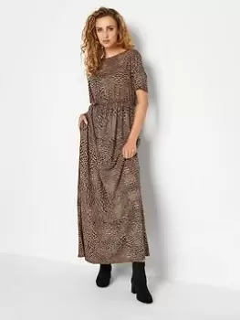 Image of Long Tall Sally Leopard Pocket Midaxi Dress, Brown, Size 18, Women