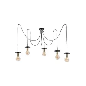 Image of Saturn Cluster Pendant Ceiling Light Black, 5x E27