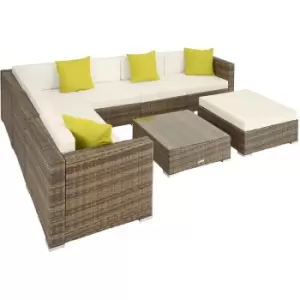 Image of Tectake Rattan Garden Furniture Lounge Marbella - Cream