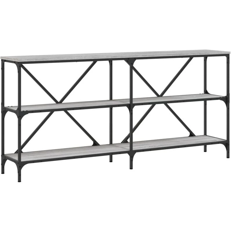 Image of Vidaxl Console Table Grey Sonoma 160X30X75cm Engineered Wood And Iron, Grey 832851