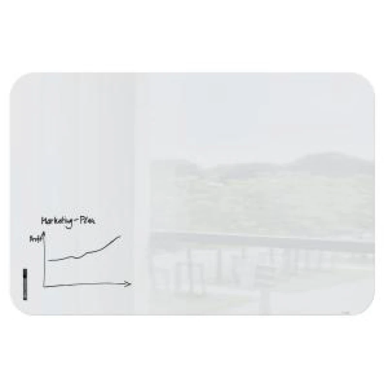 Image of Artverum Magnetic Glass Drywipe Board Rounded Corners 1800x1200mm - EXR50483SG