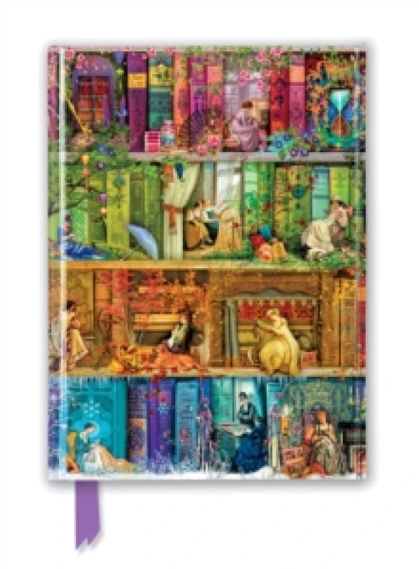 Image of Aimee Stewart: A Stitch in Time Bookshelves (Foiled Journal) Notebook / blank book