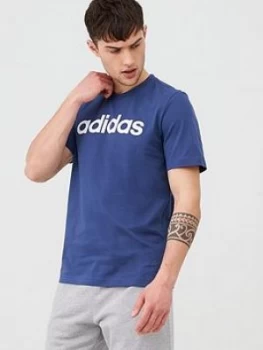 Image of Adidas Linear T-Shirt - Indigo