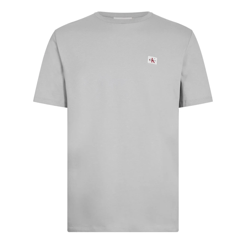 Image of Calvin Klein Jeans Mens CKJ Woven Box Regular Fit T-Shirt Formal Gray male L