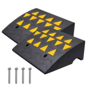 Image of VEVOR Rubber Curb Ramp 2 Pack, 6" Rise Height Heavy-Duty 33069 lbs/15 T Capacity Threshold Ramps, Driveway Ramps with Stable Grid Structure for Cars,