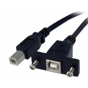 Image of StarTech Panel Mount USB Cable B to B FM 0.9m