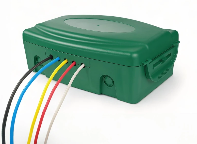 Image of Outdoor IP54 Rated Weatherproof Electrical Connection Box for Extension Leads and Sockets, Green ELV-131906 Weatherproof Box