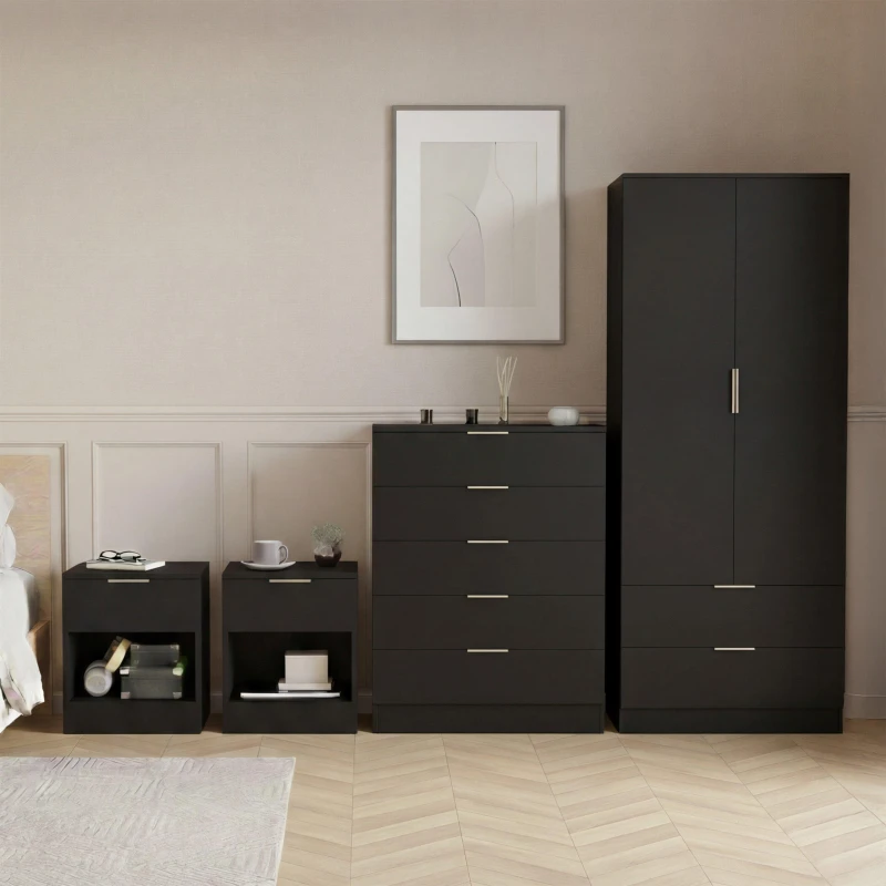 Image of Lassic Vida Designs Trega 4 Piece Bedroom Set 4 Black unisex 4 Piece