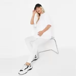Image of Missguided Coord Legging and O/S T-Shirt - White