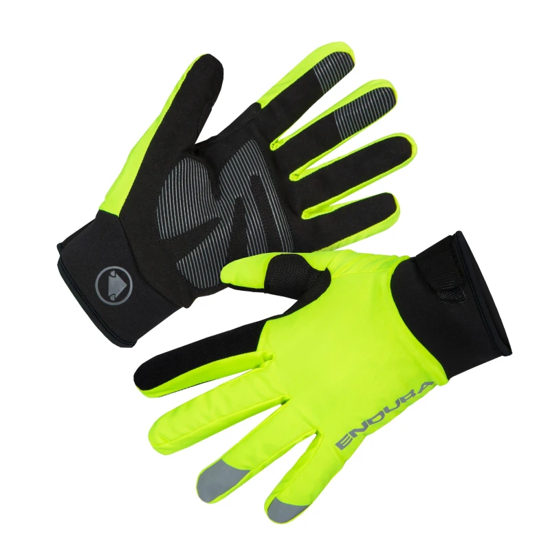 Image of Endura Womens Waterproof Cycling Gloves Hi Viz Yellow female XS/S