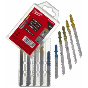Image of Milwaukee - 4932479088 T-Shank Jigsaw Blade Set 35pcs