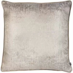 Image of Prestigious Textiles - Cinder Metallic Jacquard Piped Edge Cushion Cover, Alabaster, 55 x 55 Cm