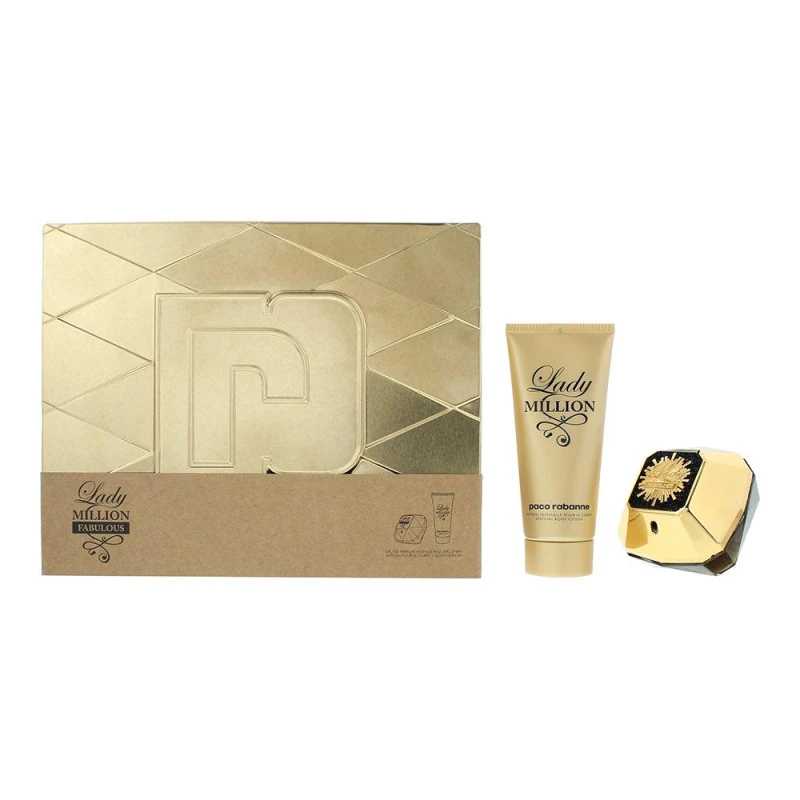 Image of Paco Rabanne Lady Million Fabulous 2 Piece Gift Set: Eau de Parfum 80ml - Body Lotion 100ml