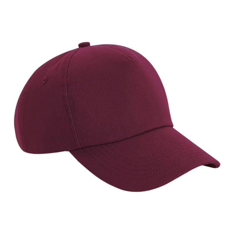 Image of Beechfield Beechfield Men Authentic 5 Panel Cap in Burgundy Burgundy One Size Male 5059269215453