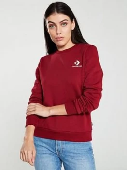 Image of Converse Star Chevron Emb Crew - Red , Red, Size S, Women