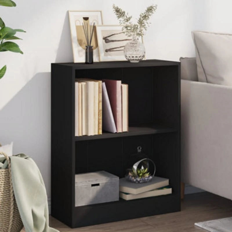 Image of Vidaxl Bookshelf Black 60X24X76cm Engineered Wood