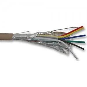 Image of CQR Brown 0.182mm 6 Core 3 Pair Round Professional Screened Copper PVC Intruder Burglar Alarm Security Cable - 100 Meter