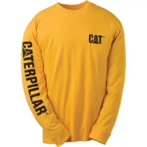 Image of Caterpillar Mens Trademark Banner Long Sleeve T-Shirt Yellow M