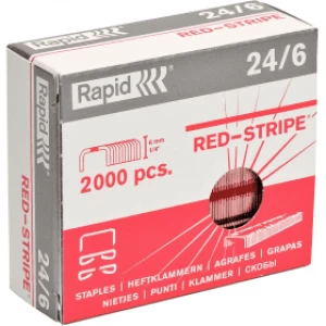 Image of Rapid 24/6 Red Stripe Strong Staples 2000 Pack