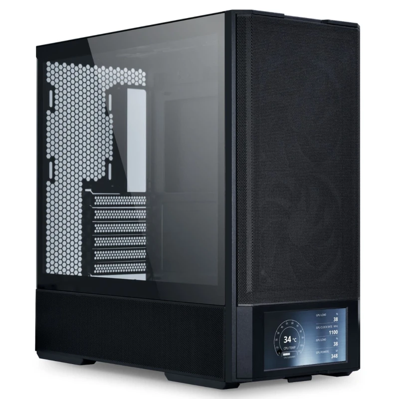 Image of Lian Li Lancool 207 Digital Tempered Glass Mid Tower PC ATX Case - Black