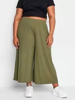 Image of Yours Yours Rib Culottes Khaki