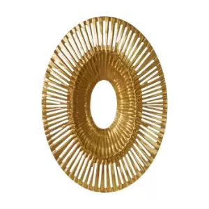 Image of Contemporary Gold Oval Wall Sculpture