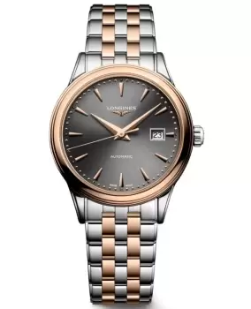 Image of Longines Flagship Automatic Grey Dial Steel and Rose Gold Womens Watch L4.374.3.78.7 L4.374.3.78.7