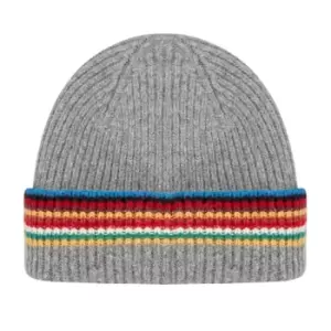 Image of Paul Smith Paul Smith Stripe Beanie Mens - Grey